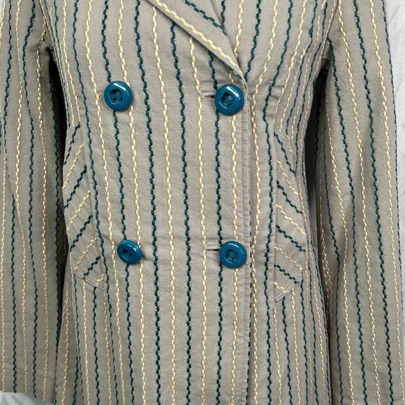 Anthropologie Tulle Embroidered Pattern Peacoat Jacket Size S NWOT - Picture 8 of 13